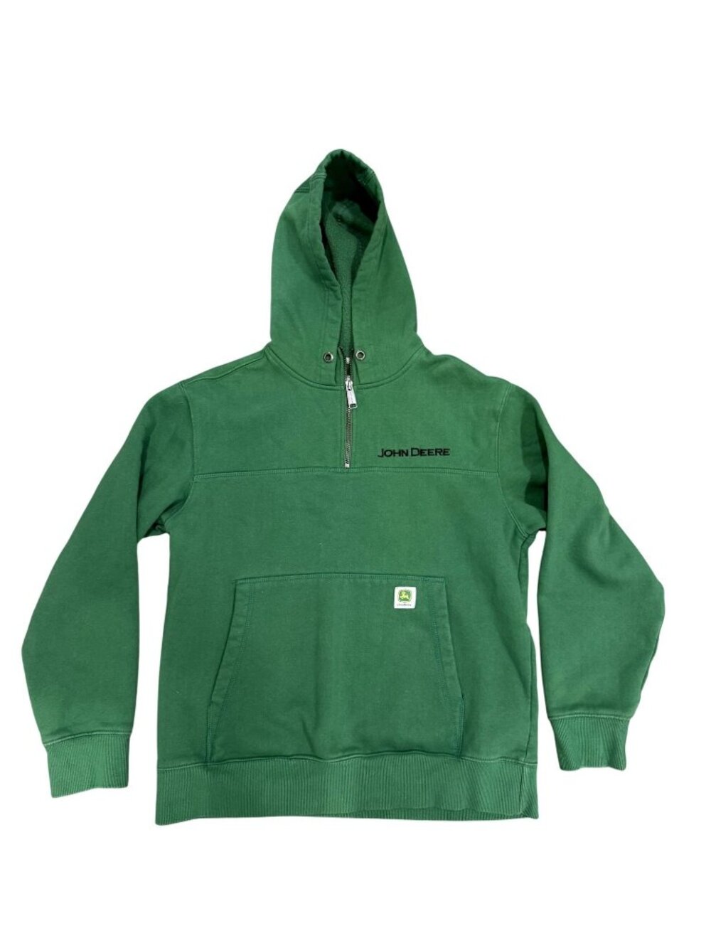 John Deere Men's S Green Pullover Hoodie Sweatshirt Cotton Blend K1365